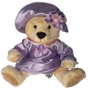 Dakin Thomas Kincade A New Day Dawning Glassy Bear Purple Flower Hat Dress Plush